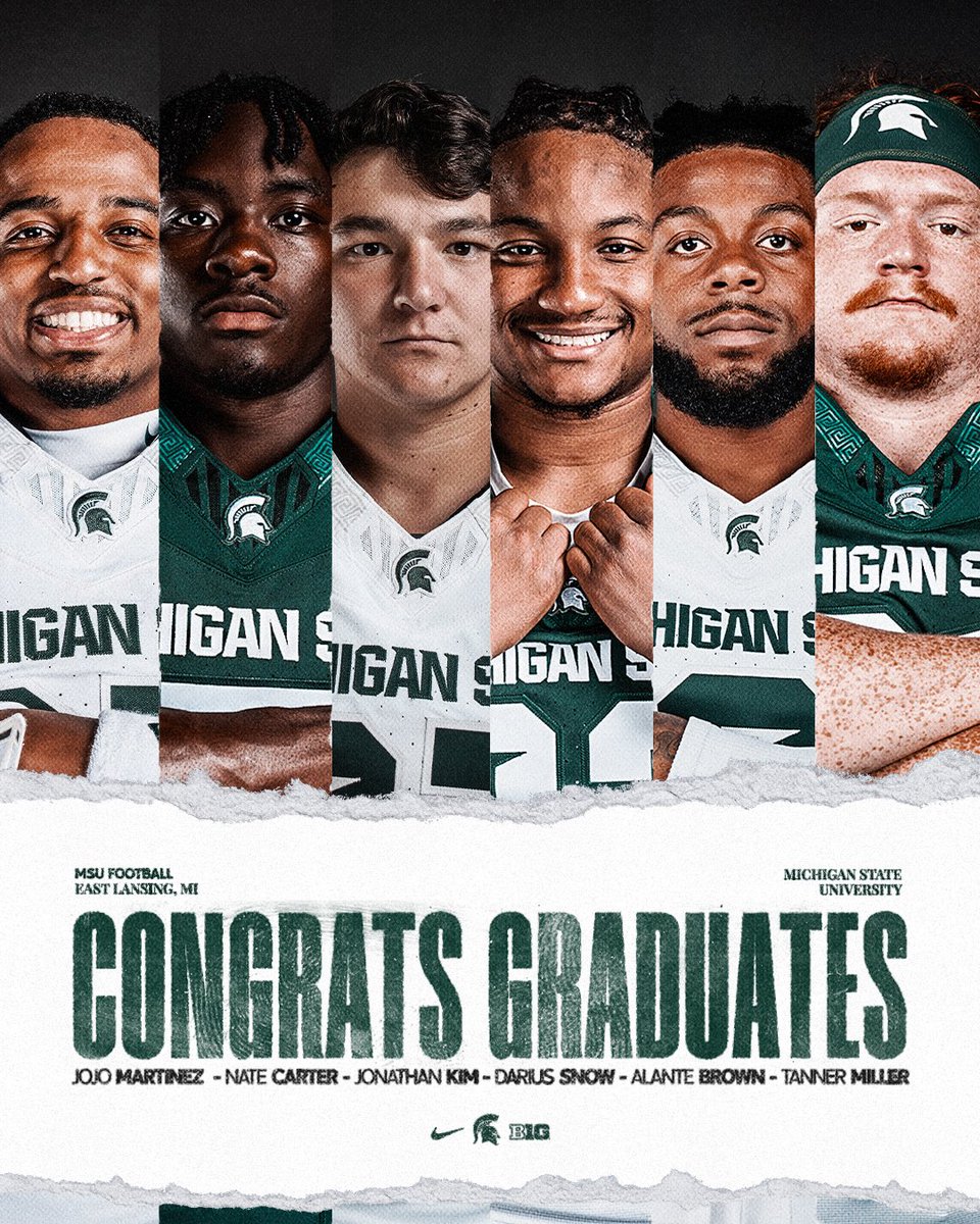 Michigan State Football (@msu_football) on Twitter photo Proud of our guys who earned their degrees last semester 🎓 Proud of our guys who earned their degrees last semester 🎓