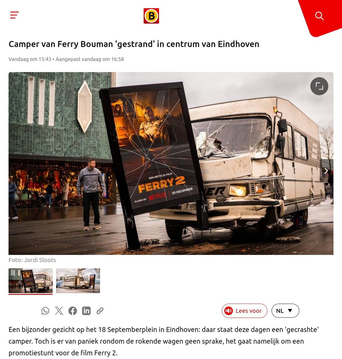 Hoe kan het hè? In mijn geboorte- en woonplaats, het vervoermiddel waarmee ik destijds hasj smokkelde en een drugsbaron die foto's van undercoveragenten in de openbaarheid brengt.