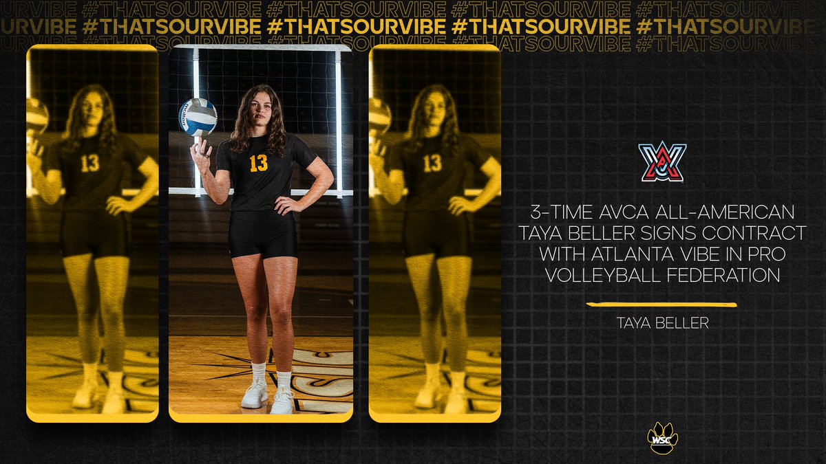 .<a href="/WSCWildcatVB/">WSC Wildcat Volleyball</a> three-time All-American Taya Beller signs contract with Atlanta Vibe of Pro Volleyball Federation.  #PlayforthePaw  #NSICVB
wscwildcats.com/news/2024/12/1…