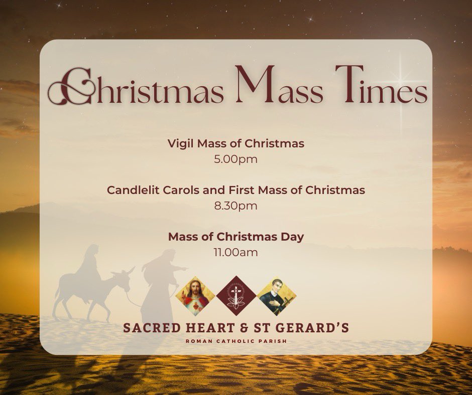 Please come and join us for Christmas at Sacred Heart and St Gerard's Parish