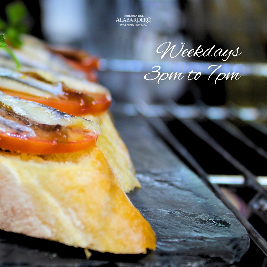 AlabarderoDC's tweet image. Who needs a reason to celebrate when Happy Hour is this delicious? 😋 Pinchos at $2.50 and cañitas at $4. Monday to Friday, 3PM to 7PM. Meet us at the bar! 🍢✨

#HappyHour #Cocktails #Skewers #Pinchos #Beer #Tapas #Wines #Food #DCFood #DishesFromSpain