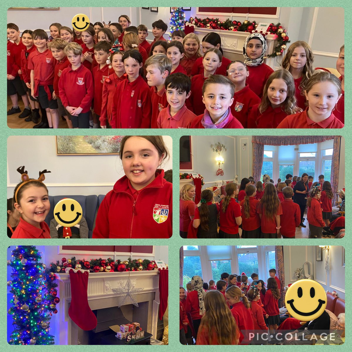 YsgolPenyGarth's tweet photo. Fe aeth y côr i ganu caneuon Nadolig i breswylwyr Parkside heddiw. Prynhawn i’w gofio 🎄 Members of the school choir went to sing Christmas songs to the residents of Parkside House today. It was an afternoon to remember 🎄 https://t.co/tvoR3levdU