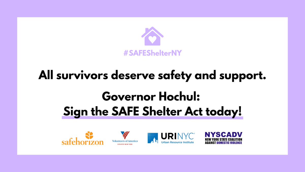 Safe Horizon (@safehorizon) on Twitter photo The SAFE Shelter Act ensures trafficking survivors can have a safe place to escape to and heal. <a href="/GovKathyHochul/">Governor Kathy Hochul</a>, sign the SAFE Shelter Act today so trafficking survivors, who often seek shelter without children, can find safety. #SAFEShelterNY The SAFE Shelter Act ensures trafficking survivors can have a safe place to escape to and heal. <a href="/GovKathyHochul/">Governor Kathy Hochul</a>, sign the SAFE Shelter Act today so trafficking survivors, who often seek shelter without children, can find safety. #SAFEShelterNY
