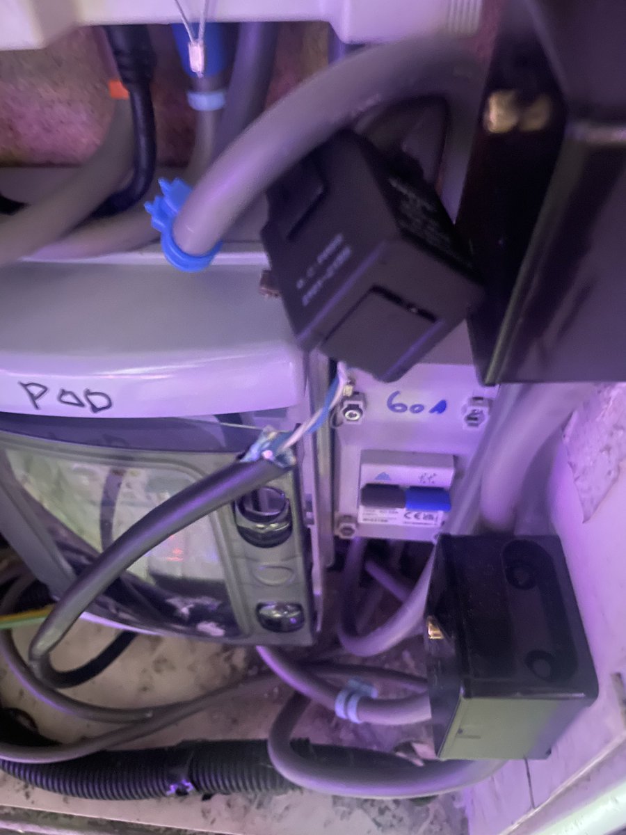 Studio44N's tweet photo. @Pod_Point another disaster to add to my complaint. Faulting podpoint, waited nearly 3 months for an engineer. He leaves today at 1515 exposed wires and a pod point that’s still not working! Customer service appalling. https://t.co/4xudR8E264