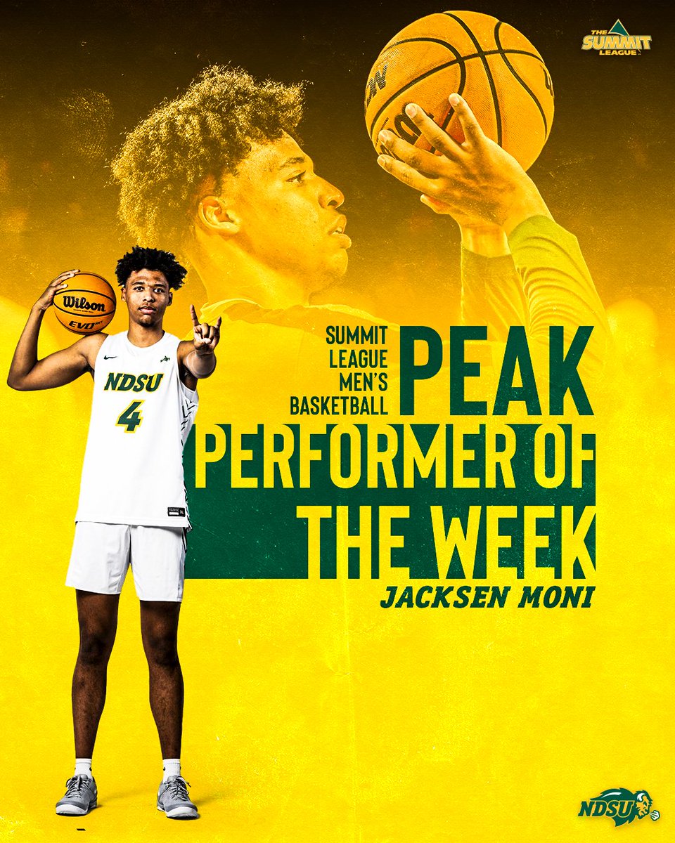 𝐁𝐚𝐜𝐤 𝟐 𝐁𝐚𝐜𝐤

Jacksen Moni is the Summit League Peak Performer of the Week, again!