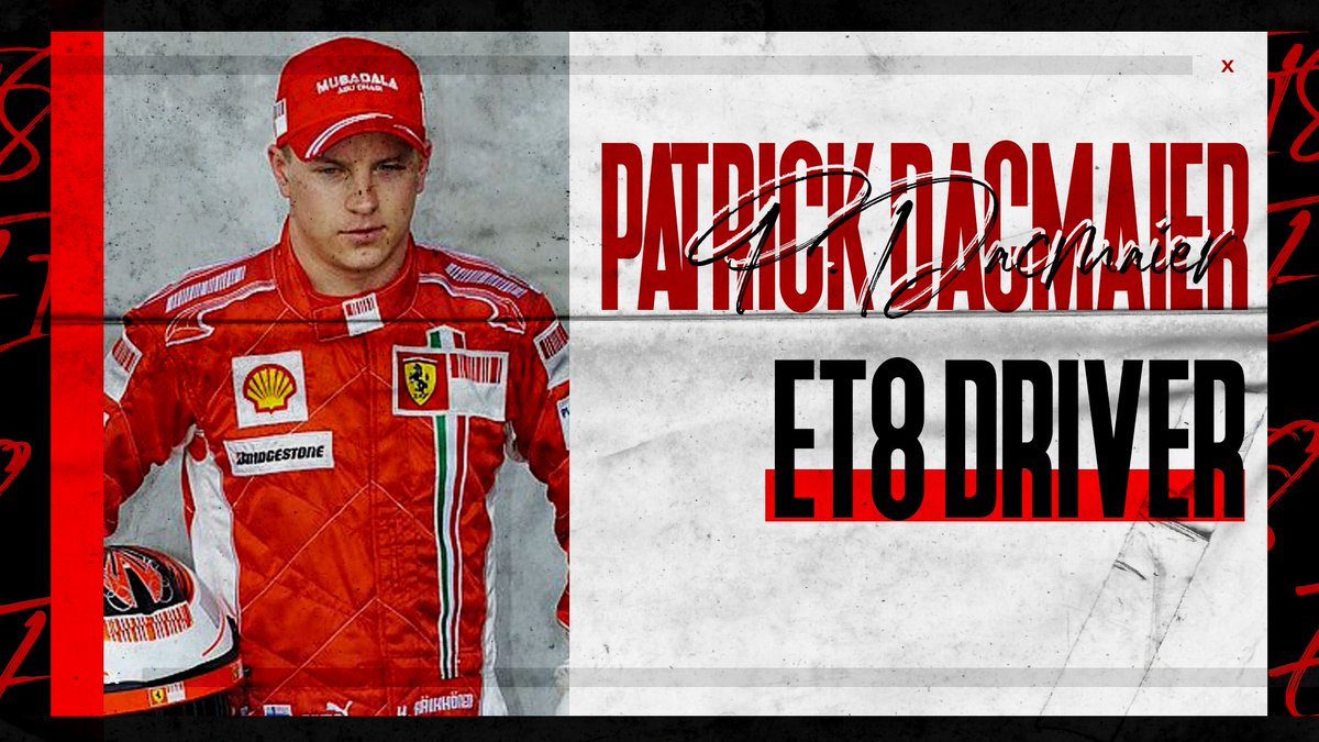 SIGNING | @Paddyboy2204 joins ET8.
The Austrian joins our PC team. A very experienced driver joins our PC team. We are excited to have him onboard!

#EnjoyPatrick
#EnjoyET8