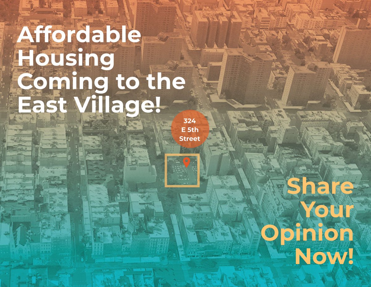NYCHousing's tweet image. We’re transforming a city-owned parking lot in the East Village into affordable housing, and we want your input! Stop by our tabling event at the Astor Place subway station tomorrow from 3:30pm–5:30pm to learn more about the East 5th St RFP: nyc.gov/East5th-rfp