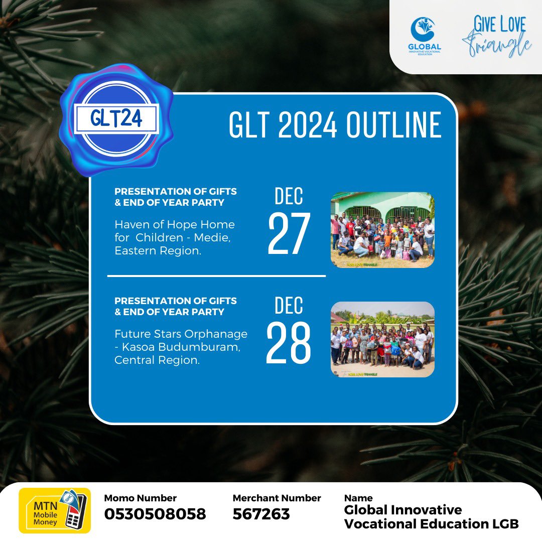 giveeduu's tweet photo. IT'S HERE AGAINN!!!💙💙💙💙
GIVE LOVE  ⏏️ 24 is happening on the 27th and 28th of December! 
A heartfelt THANK U to all our Secret Givers. No-0530508058
Name: Global Innovative Vocational Education LGB #glt #glt24 #givelovetriangle #giveeduu #thejourneytothefuture #donation https://t.co/wrrMVeKmZu