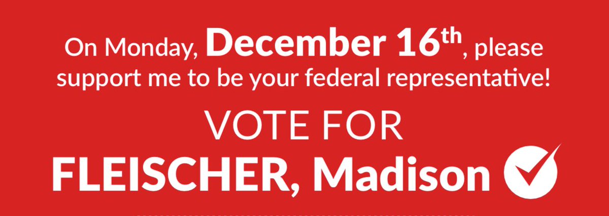 mllfleischer's tweet photo. 🚨 Polls are open from 8:30am to 8:30pm today in #CloverdaleLangleyCity 🚨
☑️ FLEISCHER, Madison 🗳️
Visit Elections Canada to find your polling address 🖥️
#TeamMadison #Cloverdale #Langley #CLCByelection #Byelection #BCByelection #VoteFleischer https://t.co/knGn8lVTnW
