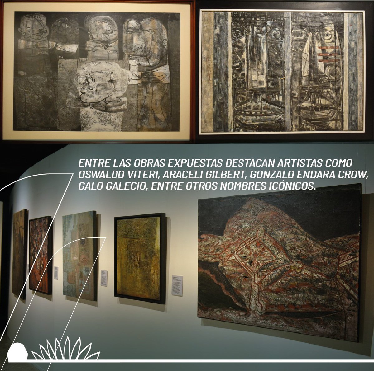 Cultura_Ec La exposición reúne a 35 cuadros y 5 esculturas de destacados  artistas nacionales que reflejan el arte ecuatoriano de los siglos XX y  XXI. Entre las obras expuestas, se destacan creaciones, image size:1200x1192