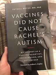 PeterHotez's tweet photo. I detail the evidence showing that vaccines do not cause autism + the genetic and neurodevelopmental processes that actual can result in autism or ASD in the book about my daughter with @JHUPress https://t.co/n7dQTZac2h