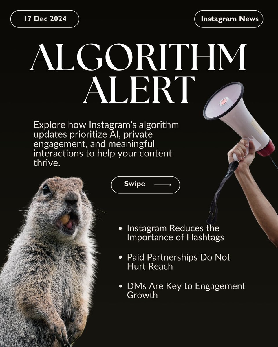 AgataReilly's tweet photo. 🚨 Instagram’s algorithm is evolving!

Here are 3 updates you need to know:
1️⃣ Hashtags are less relevant—AI drives content discovery.
2️⃣ Paid Partnerships don’t harm reach if your content engages.
3️⃣ DMs = the future. Shareable content wins.

What’s your take on these changes? https://t.co/Ffoo08c6p1