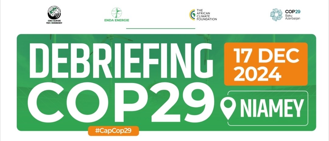 NigerJve's tweet photo. Suivez en ligne le streamtyard pour le debrief @COP29_AZ régional avec ́les champions #CapCop29 du #Togo, #BurkinaFaso, #Niger, #Ghana a partit de 9h (GMT)
@endaenergylinks
@saniayoub @JVE_Int @AfricanClimateF
https://t.co/S9scpHFNEq https://t.co/jAaxrsvwIX