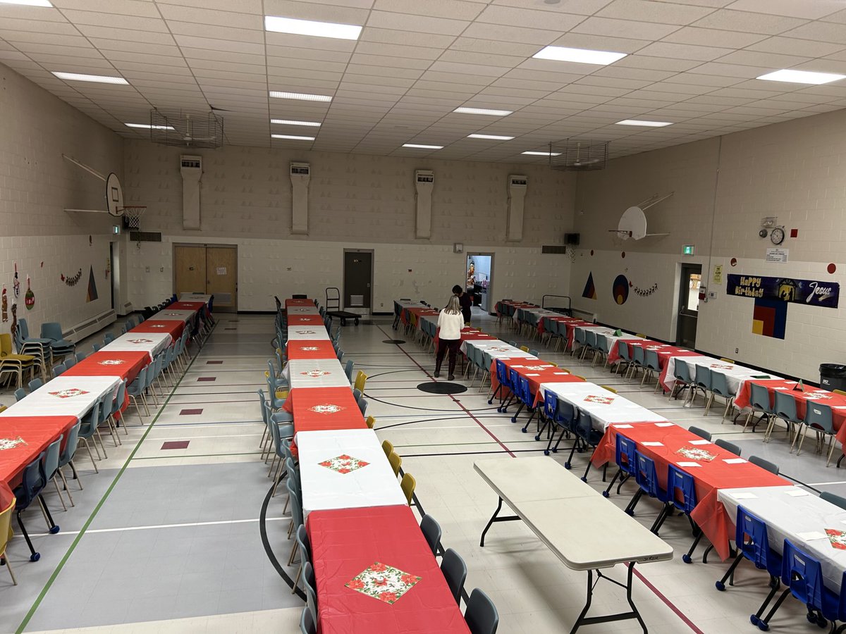 StRoseLimaOCSB's tweet photo. Setting up for our Happy Birthday Jesus Meal tomorrow! It’s going to be so much fun!
#StRoseStrong https://t.co/zT7BuHLVbn