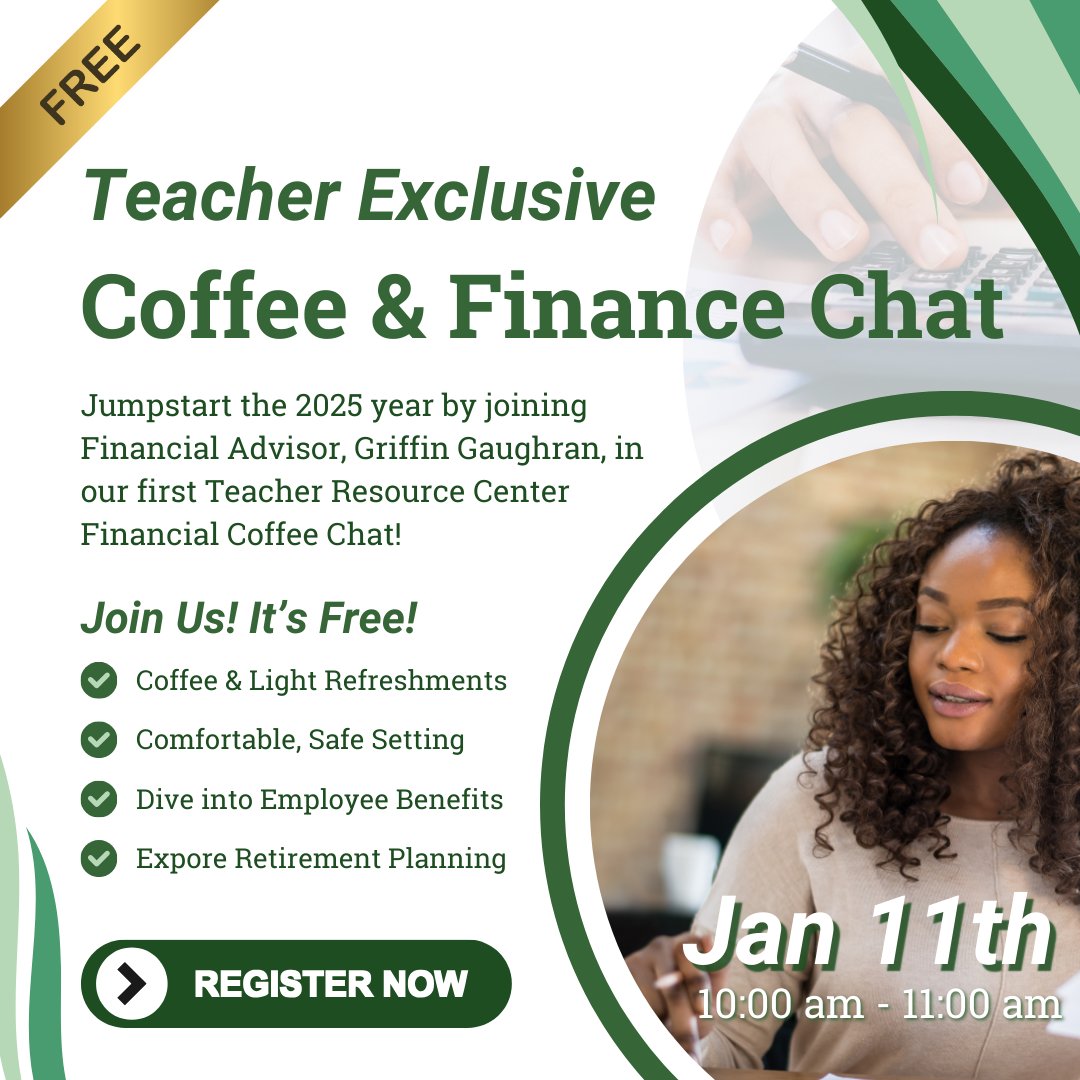 Mdtproject's tweet photo. ☕️ Educators, join us January 11th at 10am, we’ll explore employee benefits and retirement strategies at the Million Dollar Teacher Project Office. 💼📈 Sign up now on Eventbrite!⁠
#nonprofit #donate #arizona #phoenix #PhoenixTeachers #AZNonprofits https://t.co/uQQa6yxzT9