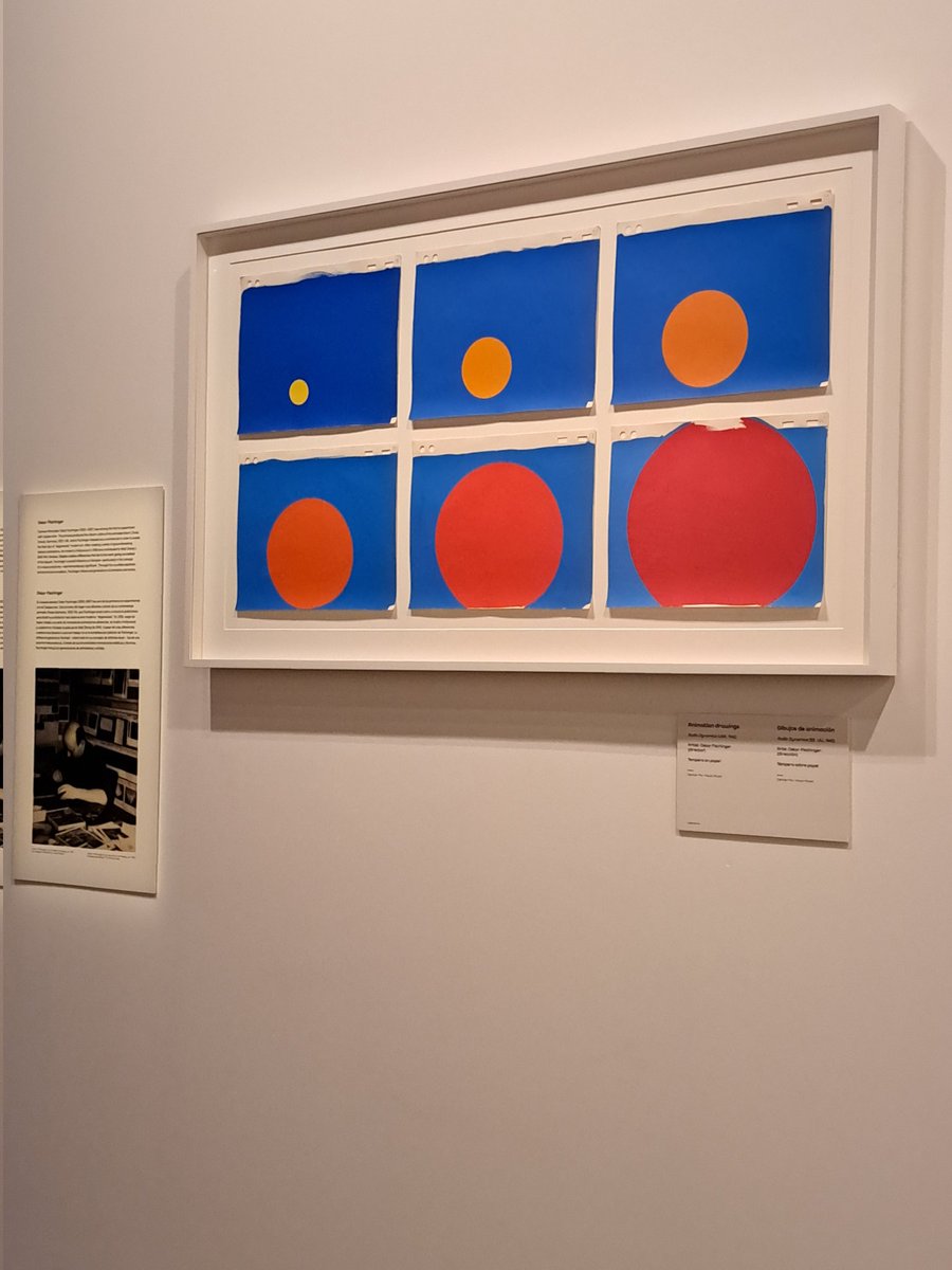 Paintings from the film Radio Dynamics by Oskar Fischinger, Collection CVM. On view at Academy Film Museum's Color in Motion exhibition (LA). From a series, gouache on heavy paper, punched for animation. CVM loaned many other #oskarfischinger and #maryellenbute items and films.