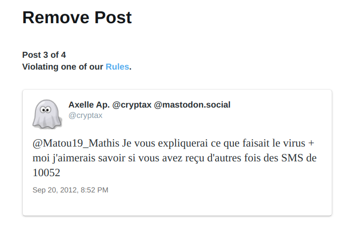 N'importe quoi, mon compte a été locké momentanément pour 4 tweets de **2012**. Et en plus, c'est pour aider à bloquer un virus. No comment.