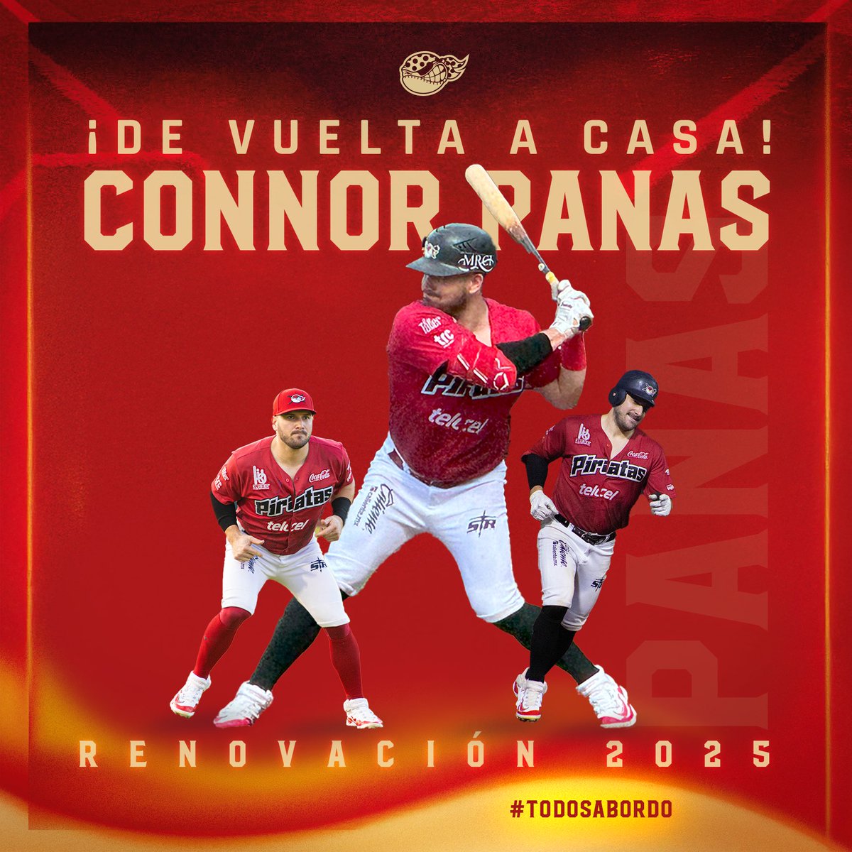 LosPiratasMx's tweet photo. ¡𝐂𝐀𝐌𝐏𝐄𝐂𝐇𝐄 𝐓𝐄 𝐄𝐒𝐏𝐄𝐑𝐀! 🫡

Connor Panas regresa al Galeón para hacer sonar el madero 💣💥

Sabe bombardear y defender a muerte a la tripulación. #SomosLaMareaRoja 🔴🔴 https://t.co/B5c8lriNQf