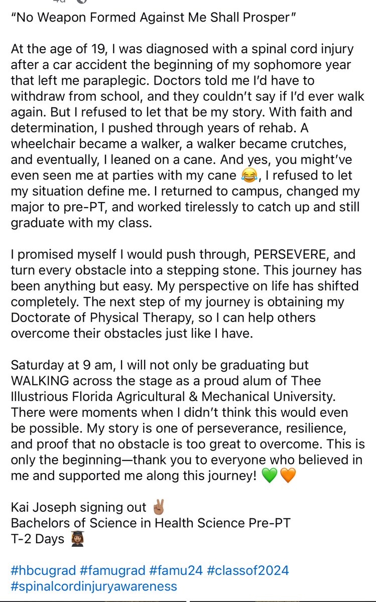 Kizzygotfanzz's tweet photo. My original paragraph was so long because its so much I wanted to say this the shortest I was able to get it 😭 but I really overcame the impossible big shoutout me!! 
#walkingtestimony #famualumna https://t.co/q2bdU7HVr5