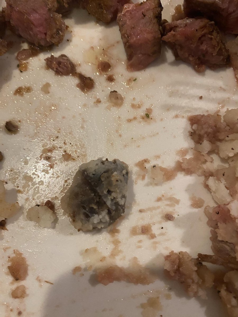 lifecrustcutoff's tweet photo. @CrackerBarrel we had an awful dinner there Friday night and contacted your live chat about it and they said I would get an email and I still haven’t.  Everything was terrible and this was in the potatoes, it was like a rock https://t.co/LEQWAoKnJF