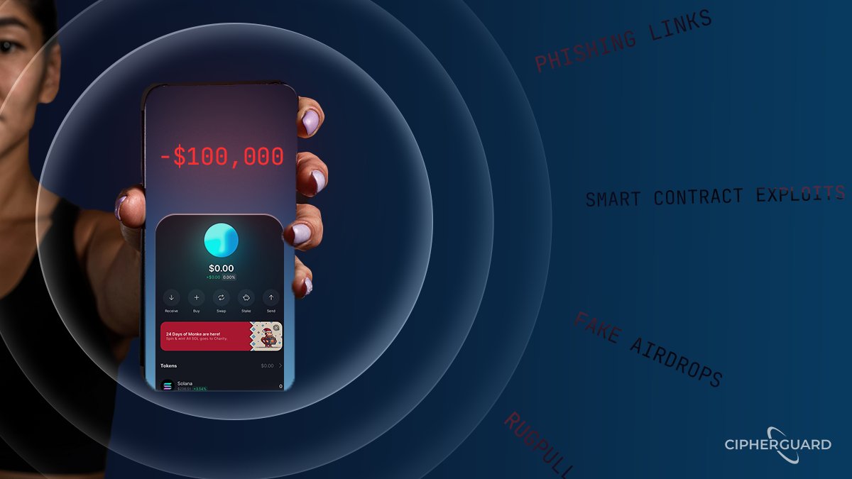 Cipher_Guard's tweet photo. 🛡️ Protect Your Crypto Wallet! Phishing links are everywhere, but you can stay one step ahead. Here’s how to secure your assets 👇 #CryptoSafety #Web3 #Walletdrained #wipedwallet #rugpull #scamexchange https://t.co/eYWMqMYwAZ