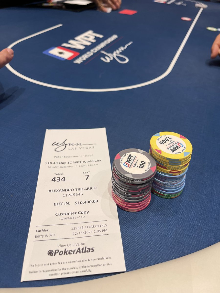 trtrica's tweet photo. Bullet number 2, vamos! 💪🔥 #wpt #wptmainevent @WPT https://t.co/KOPRVK81dU