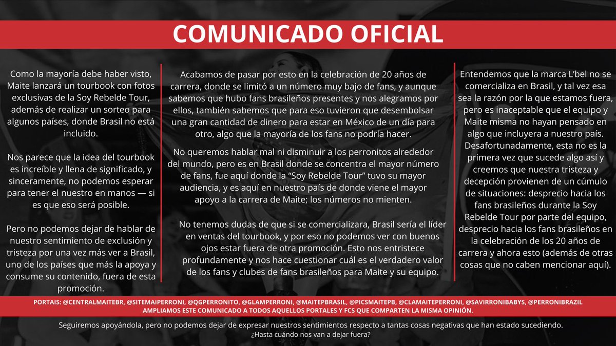 centralmaitebr's tweet photo. ⚠️ Comunicado Oficial ⚠️

Seguiremos apoiando a Maite e engajando seus projetos, mas ser fã não é se calar diante de tudo. https://t.co/kkXzkLsHCq