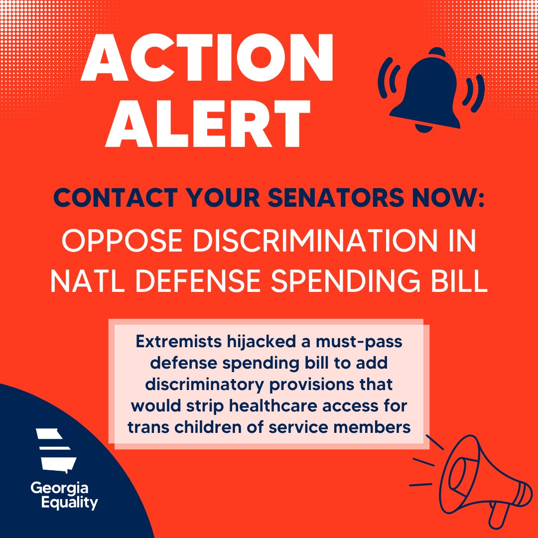 Last week, the US House passed a hijacked version of the annual Natl Defense Authorization Act– which now includes a provision banning medical care for trans dependents of military service members.

We now need the Senate to vote NO! Take action now: secure.everyaction.com/tZDhMiSjx0eZNI…