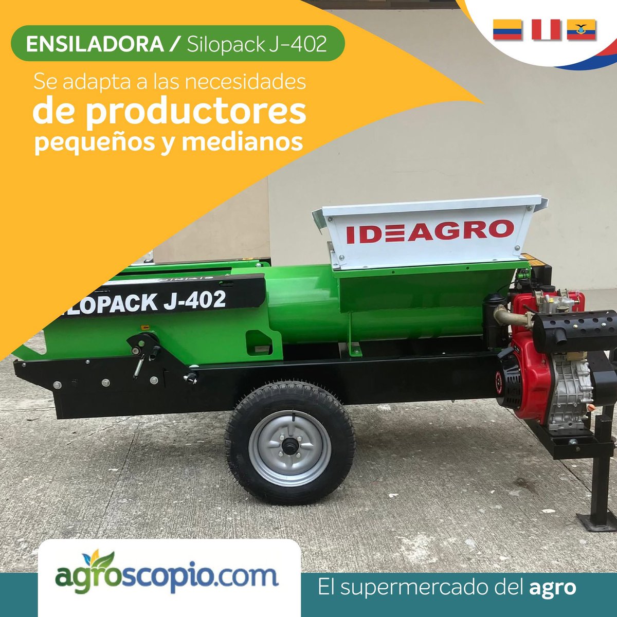 🌱 Si eres productor ganadero y buscas una solución para ensilar pequeñas cantidades de forraje con la mejor compactación, la ensiladora Silopack J-402 es la opción perfecta. 

Este equipo está diseñado pensando en la facilidad de transporte y la conservación del forraje.