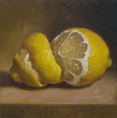 Beautiful realism and simplicity with a sparkle highlight to this work, "Simply Lemony," by New York artist Debra Becks Cooper
oil/canvas