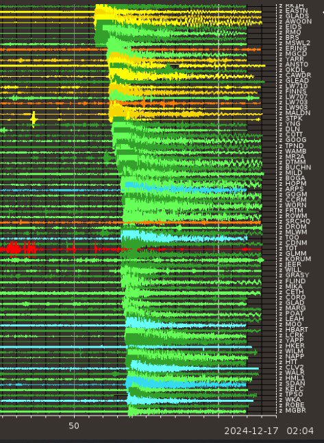 A M7.5 (prelim.) - with a current depth estimate of ~50 km - near Vanuatu not long ago, as detected by all the sites in our seismic network in southeast Australia.