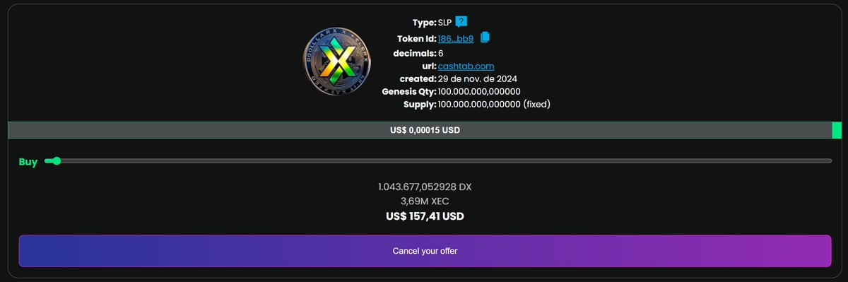 cashtabnewlist's tweet photo. We will launch soon. 🚀 $ Dollar X is a decentralized currency built on the #Ecash blockchain  The First 2,000 addresses will receive $500 (DX) DOLAR X = 1,000,000 DX 📷Follow, Like, Share (Drop your $xec wallet)  Snapshot in 24 hours, get ready 📷
@eCashOfficial @CashtabWallet https://t.co/mJoYr0qcjt