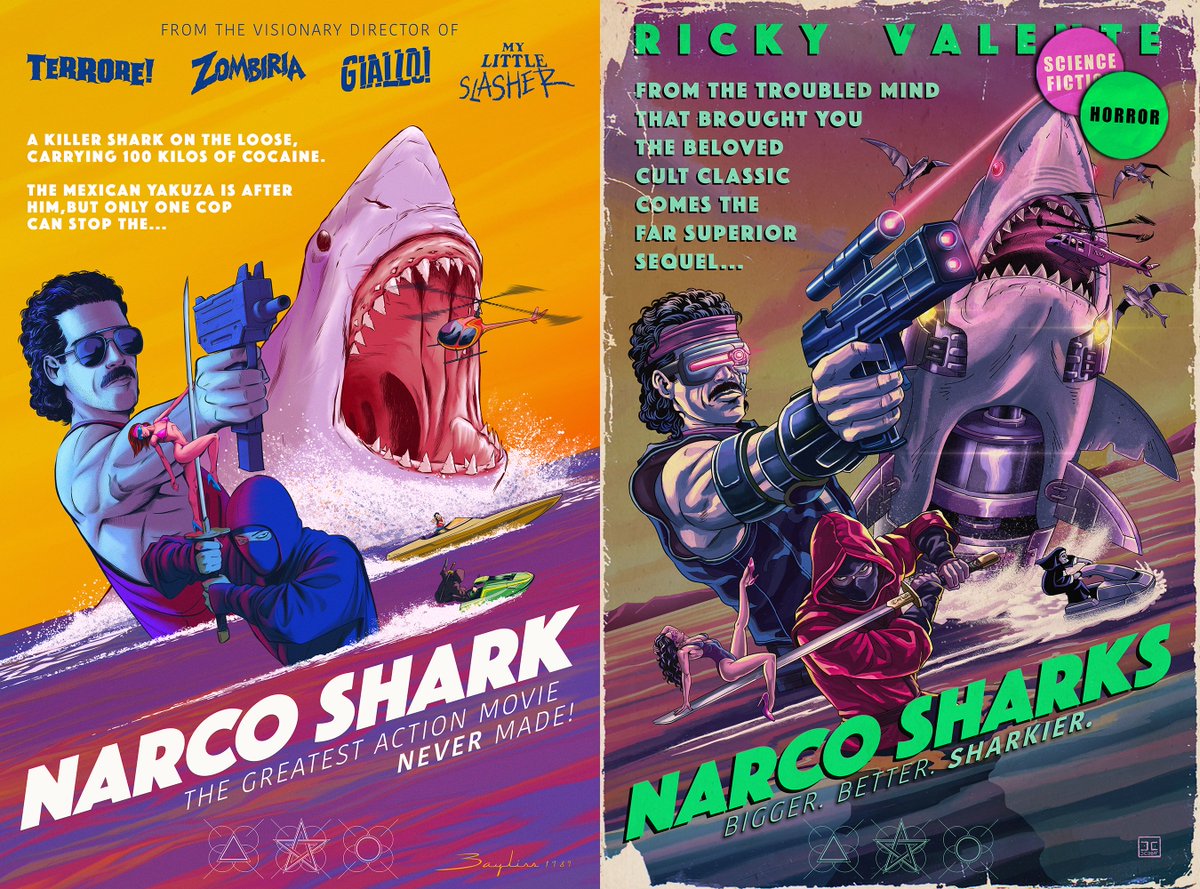 musikedidiable's tweet photo. Stream NARCO SHARK, the movie that @FilmThreat calls 'An original experience for those who enjoy unpretentious trash fun', available now on Amazon Prime Video!

https://t.co/hVMTgGRqZC

And help us make the even more bonkers sequel over at Kickstarter!

https://t.co/LVNugFtL2G https://t.co/15q7J4iaDd