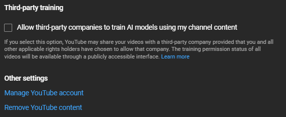 Might Opt into YouTube's AI training. If Skynet happens, just know my content help create the robots.