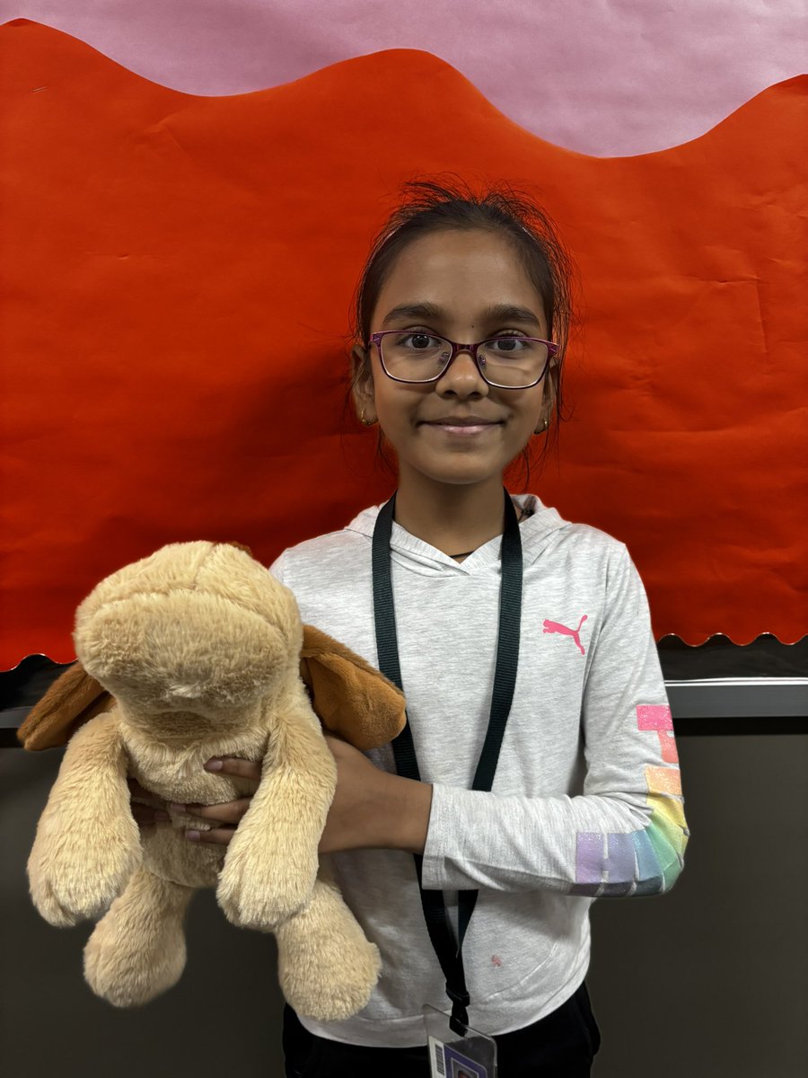 Today Spot made his first friend <a href="/MooreCFISD/">MooreCFISD</a> ! Anah has the highest minutes read in our building! She gets to take care of Spot all week! <a href="/AmiraLearning/">Amira</a>