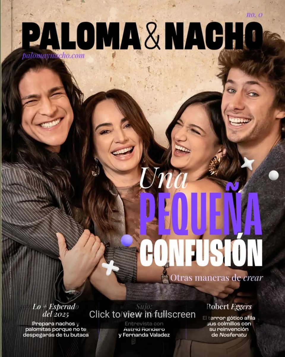¡Con ustedes <a href="/Paloma_Nacho/">Paloma & Nacho</a>: La revista! Si son Socios Club <a href="/Cinepolis/">Cinépolis</a> corran a sus mails para disfrutarla completita. ✨🫶🏻 Y gracias al equipo completito, y a ti <a href="/susanagzo/">Susana Guzmán</a> por acompañarme en esto. 💜💚 #RevistaPYN