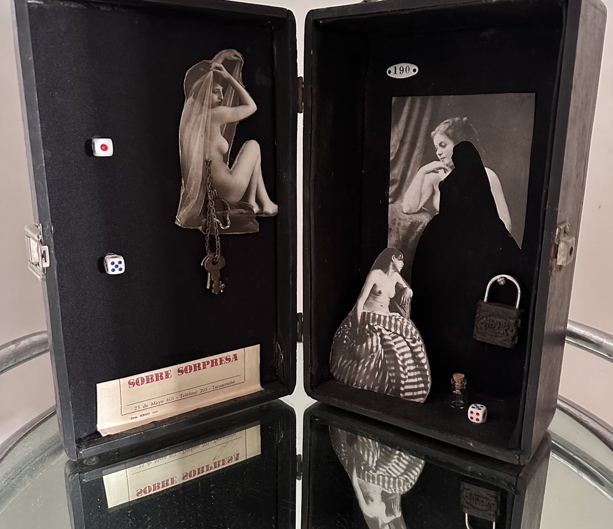Óleo, Alto Relieve,Escultura en Hormigón Armado ( Serie: los sueños), Ensamblaje “El azar” con primeros daguerrotipos con mujeres desnudas.