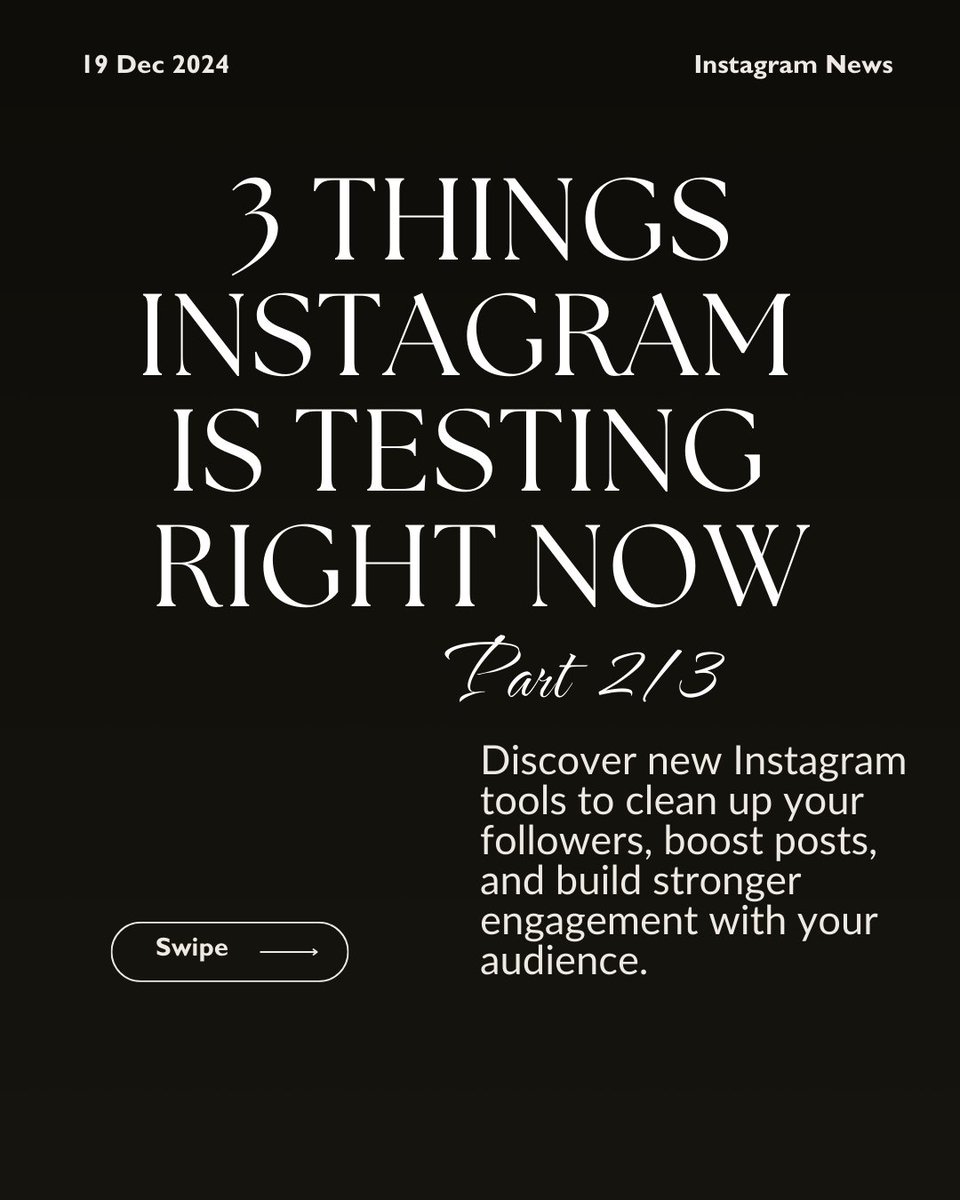 AgataReilly's tweet photo. 🚨 Instagram tests, Part 2/3:
1️⃣ Remove inactive followers with “Deactivated Accounts.”
2️⃣ Boost posts with GIFs/stickers = wider reach.
3️⃣ Broadcast Channels get replies, prompts, and new metrics.
Which feature helps your strategy most? ���� https://t.co/gjuT4SvZ5B