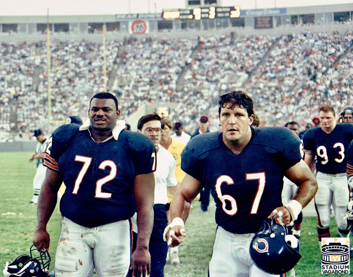 StadiumVagabond's tweet photo. Happy 62nd Birthday to William “The Refrigerator” Perry.  Photographed during a 1990 preseason game at Soldier Field in Chicago

#dabears #85bears #chicago #bears #chicagobears #thefridge #williamperry #beardown https://t.co/tdtkRMlwGw