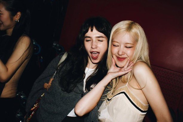 more pictures of clairo at rosé’s party!!