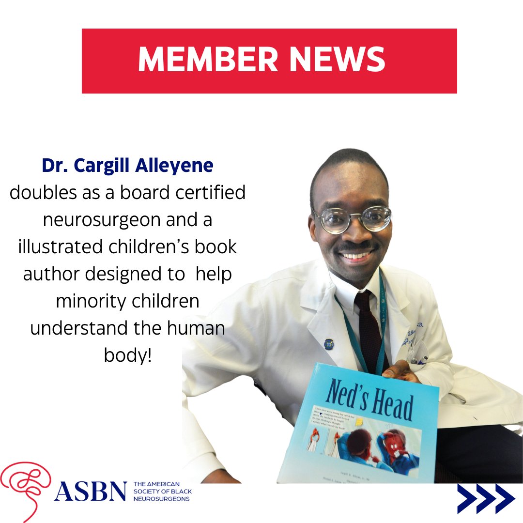 amsobns's tweet photo. ✨ #MemberSoptlight Highlighting Dr. Cargill Alleyne, Jr., MD—neurosurgeon & author inspiring kids with Ned’s Head, Bart’s Heart ❤️ & Joan’s Bones 💀!
Featured at #CNS2024, ASBN members saw these books up close. Now on Amazon—perfect holiday gifts! 🎄#BlackExcellence #Diversity https://t.co/CnRqOkoWeG