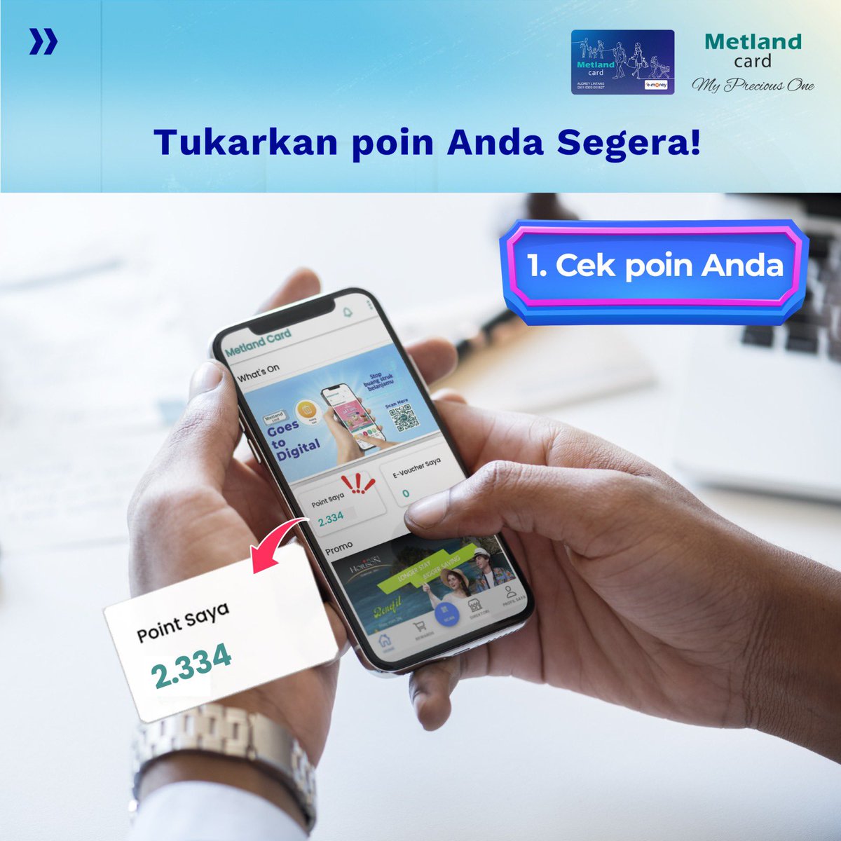metlandcard's tweet photo. AWAS POIN HANGUS🗣️
Segera tukarkan poin Metland Card yang kamu miliki dengan berbagai pilihan merchandise menarik dan e-voucher melalui aplikasi Metland Card. Poin yang tidak ditukarkan akan hangus. Batas penukaran poin hingga 31 Desember 2024

#MetlandCard #PoinHangus https://t.co/p4lmV5INhB
