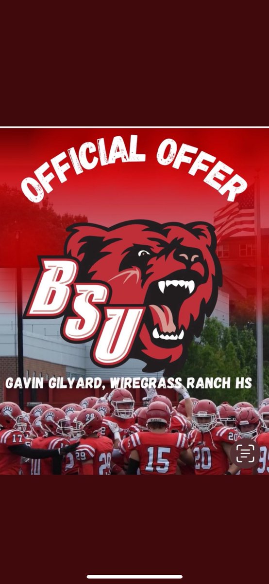 gfreezzo's tweet image. Blessed to receive an offer from Bridgewater State University 🐻!! @hdcoach_mark @CoachGroneqb @MrLeggo1 @3DSportsGroup @WillieOfford @WGRanchFootball @mark_lenehan @JosephVerria #AGTG