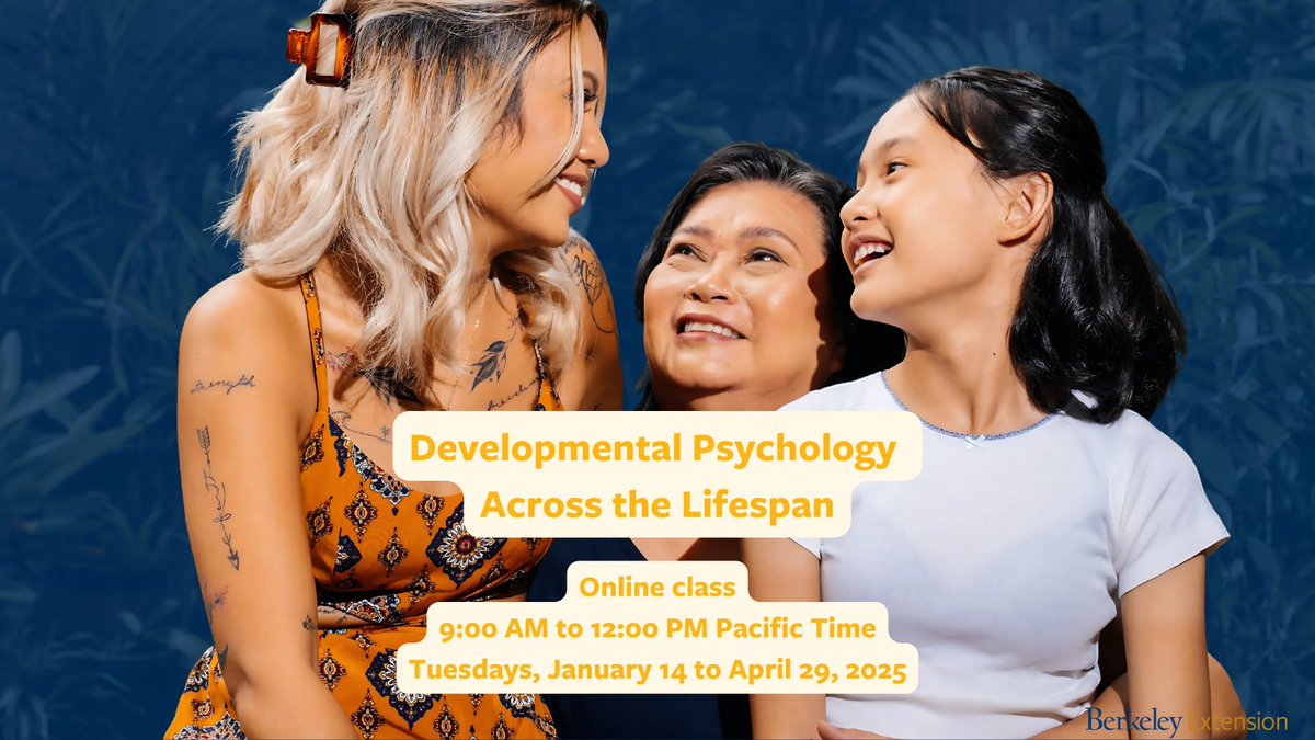 Explore the life-span developmental approach to psychology, including ecological &amp; person-in-context theories. Study biological, cognitive &amp; sociocultural changes from prenatal stages to adulthood, alongside key theories &amp; debates in the field. Enroll ➡️ bit.ly/49Ie3mv