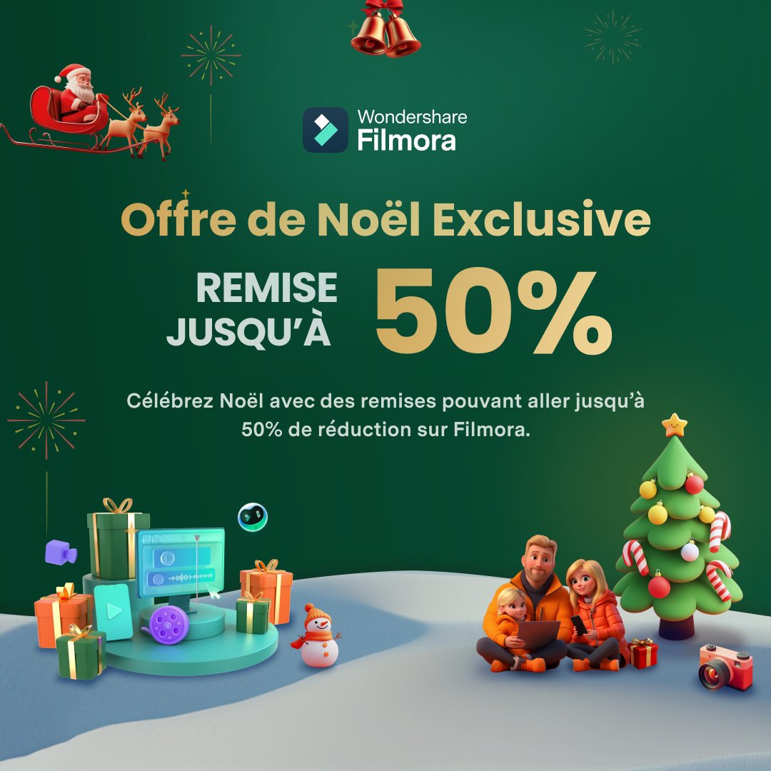 📷 Célébrez Noël avec des remises pouvant aller jusqu’à 50% de réduction sur Filmora.
📷 Retrouvez toutes nos offres ici : filmora.wondershare.fr/sales-promotio…
Illuminez le noël de vos proches avec des vidéos époustouflantes !