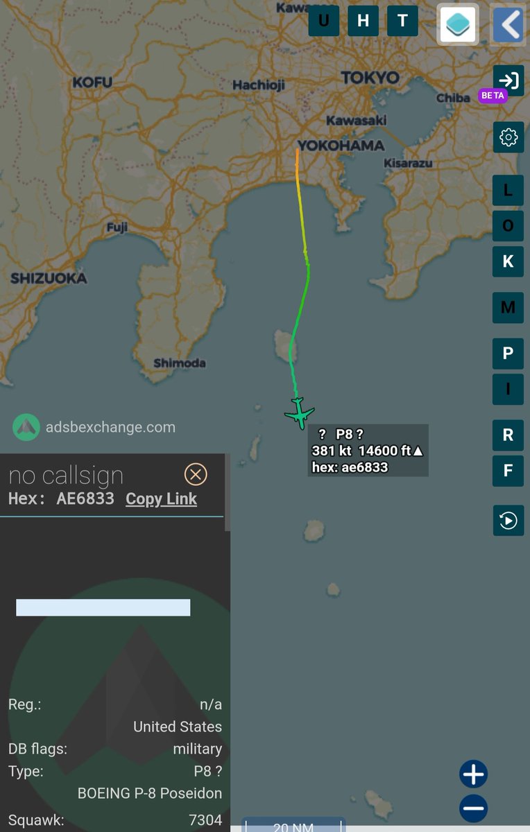 sipjack1776's tweet photo. P8 🇺🇲 
#AE6833
Out of Atsugi tracking south
@Borrowed7Time @SR_Planespotter @N214WN @oko3618 https://t.co/x8cg7ARLJE