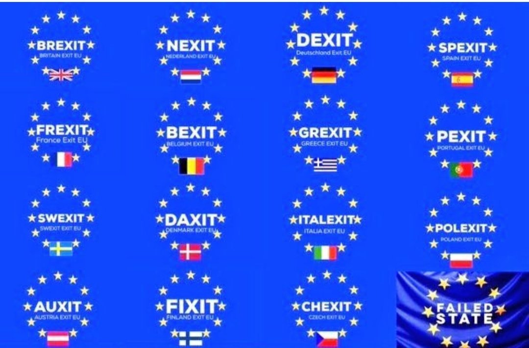 DiggerFr's tweet photo. MAKE EUROPE GREAT AGAIN. 
#FREXIT #NEXIT #DEXIT #BEXIT #GREXIT #PEXIT #SWEXIT #DAXIT #ITALEXIT #POLEXIT #AUXIT #FIXIT #CHEXIT #SPEXIT https://t.co/OBiRjVm2pI