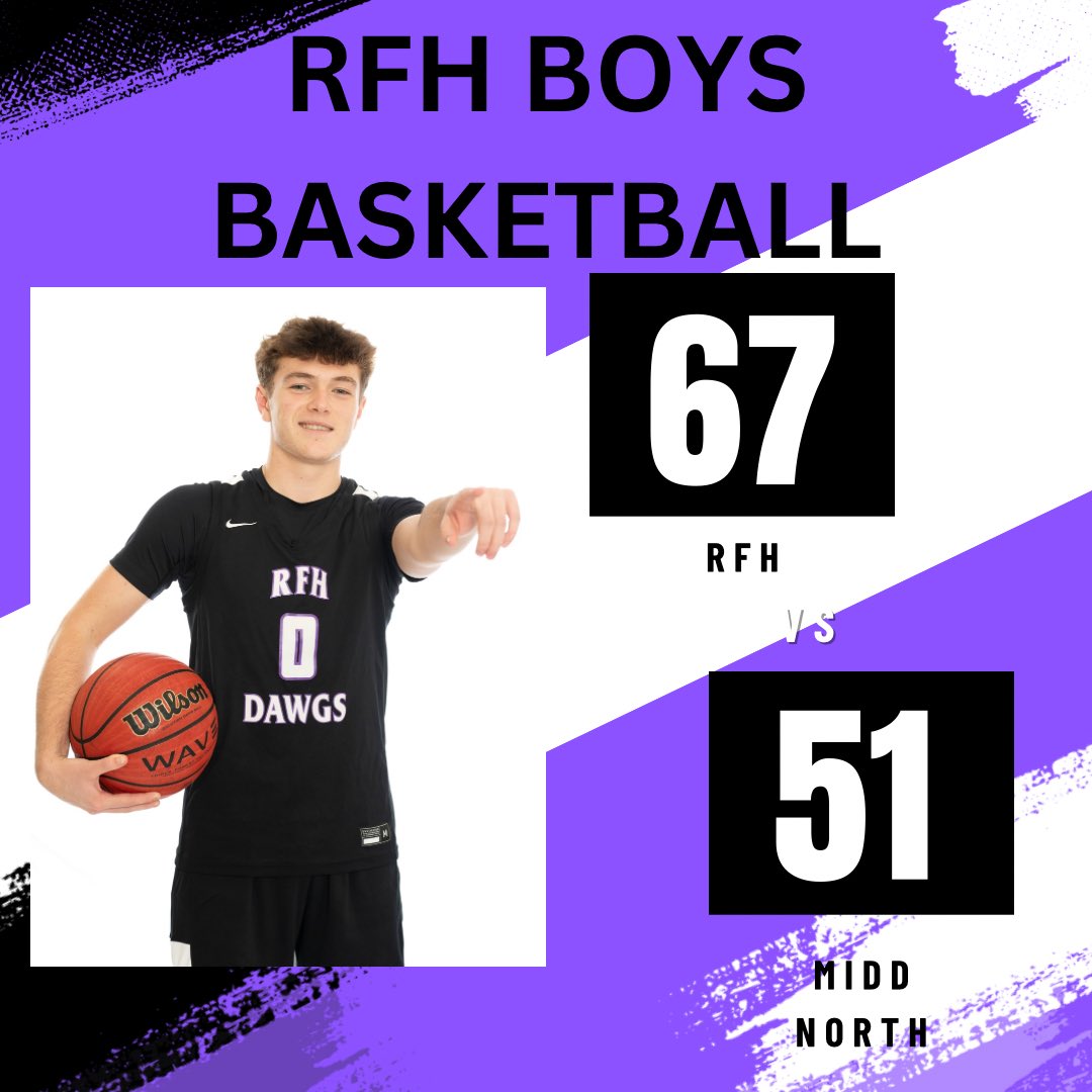 RFH Boys Basketball (@rfh_hoops) on Twitter photo Boys win home opener, against Middletown North. 67-51
Leading Scorers:
Luke Lydon: 16
David Carr: 15
Luke Cruz: 13 with 7 blocks
Next game, home this Saturday against Manasquan, get there early and be loud! Boys win home opener, against Middletown North. 67-51
Leading Scorers:
Luke Lydon: 16
David Carr: 15
Luke Cruz: 13 with 7 blocks
Next game, home this Saturday against Manasquan, get there early and be loud!