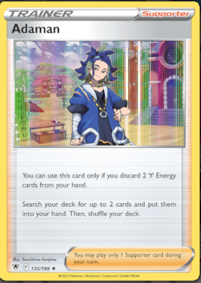 SlushieStoneTV's tweet photo. Hey @littledarkfury I was looking at Supporters today, and I was wondering if you think Adaman, would be a good inclusion in Archuludon EX? I don't know why it isn't used being you can discard 2 energy's and find Archuludon to play it. To use the 2 Energy's! Big fan! <3 https://t.co/pHWvgOkgv7