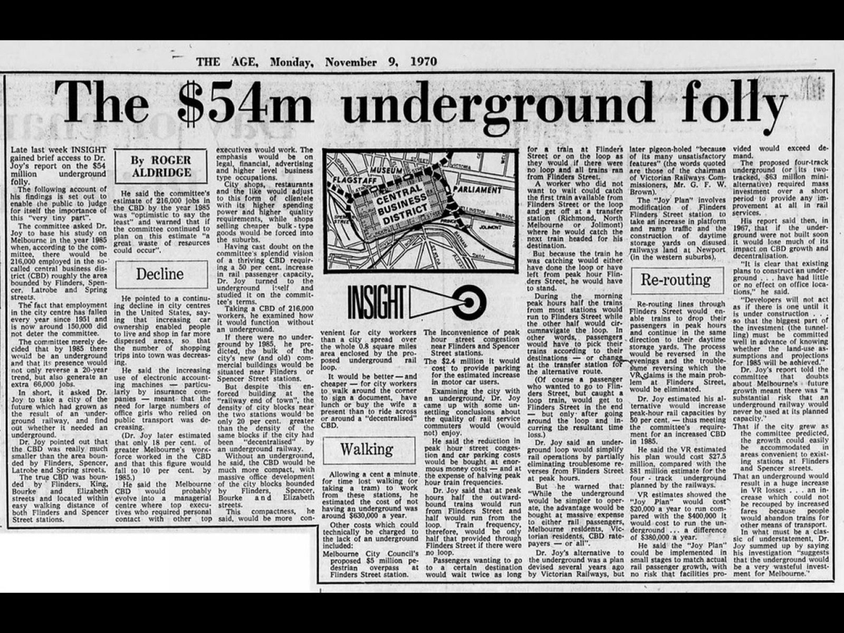 The Age - getting Melbourne major rail infrastructure projects wrong for over 50 years!